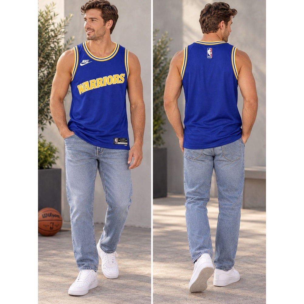 Nike Golden State Warriors HWC Nights Dri-FIT Jersey Mens M Blue NWT NBA -3766